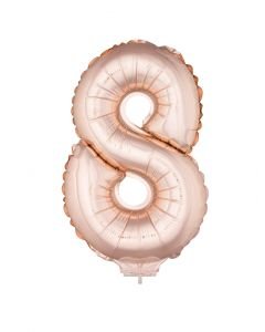 Foil balloon 16" with stick number 8 rose