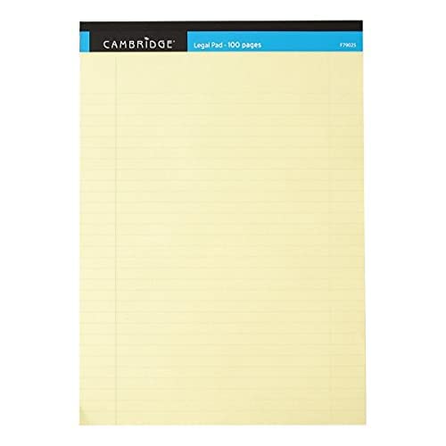 Cambridge Everyday Ruled Legal Pad 100 Pages A4 Yellow (Pack of 10) 100080179