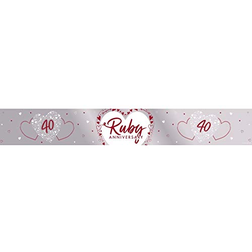 Ruby Anniversary Foil Banner 9ft