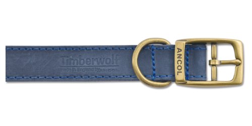 Ancol Timberwolf Leather Collar Blue 24" x 1