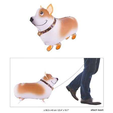 Foil balloon 23" walking dog corgi