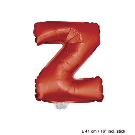 Foil balloon 16" with stick letter z red