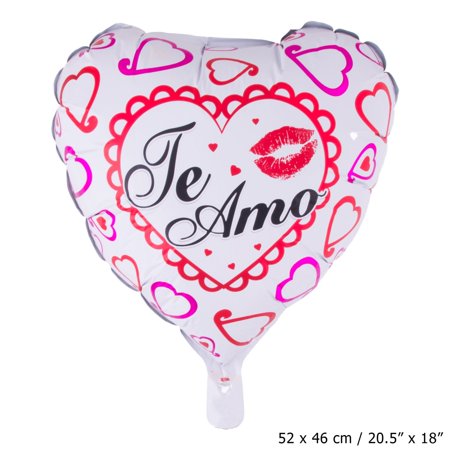 Foil balloon 18" heart te amo white