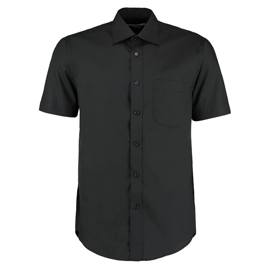 Kustom Kit Short Sleeve Business Shirt - Black - 15.5"