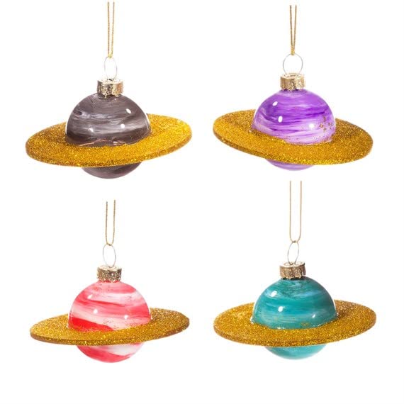 Mini Planets Shaped Bauble Set of 4