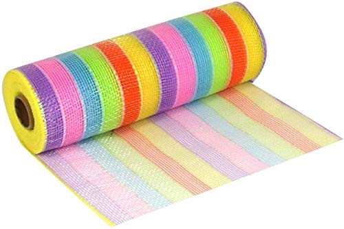 Eleganza Deco Mesh Pastel Rainbow 25cm x 9.1m (10yds) Pattern No.270