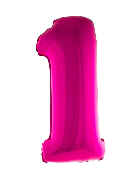 Foil balloon 40" number 1 pink