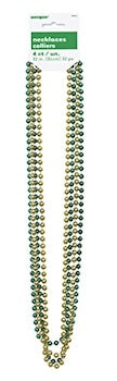 Unique Party - Metallic Gold and Green Bead Necklace