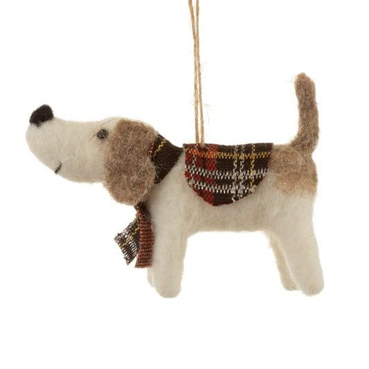 Tartan Dog Hanging Felt Decoration