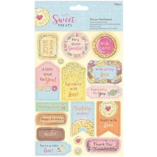 Die-cut Sentiments (34pcs) - Sweet Treats