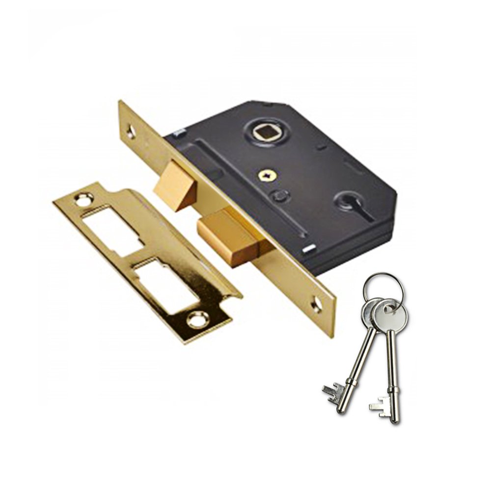 Essentials 3 Lever Sashlock - Brass 64mm - Yale