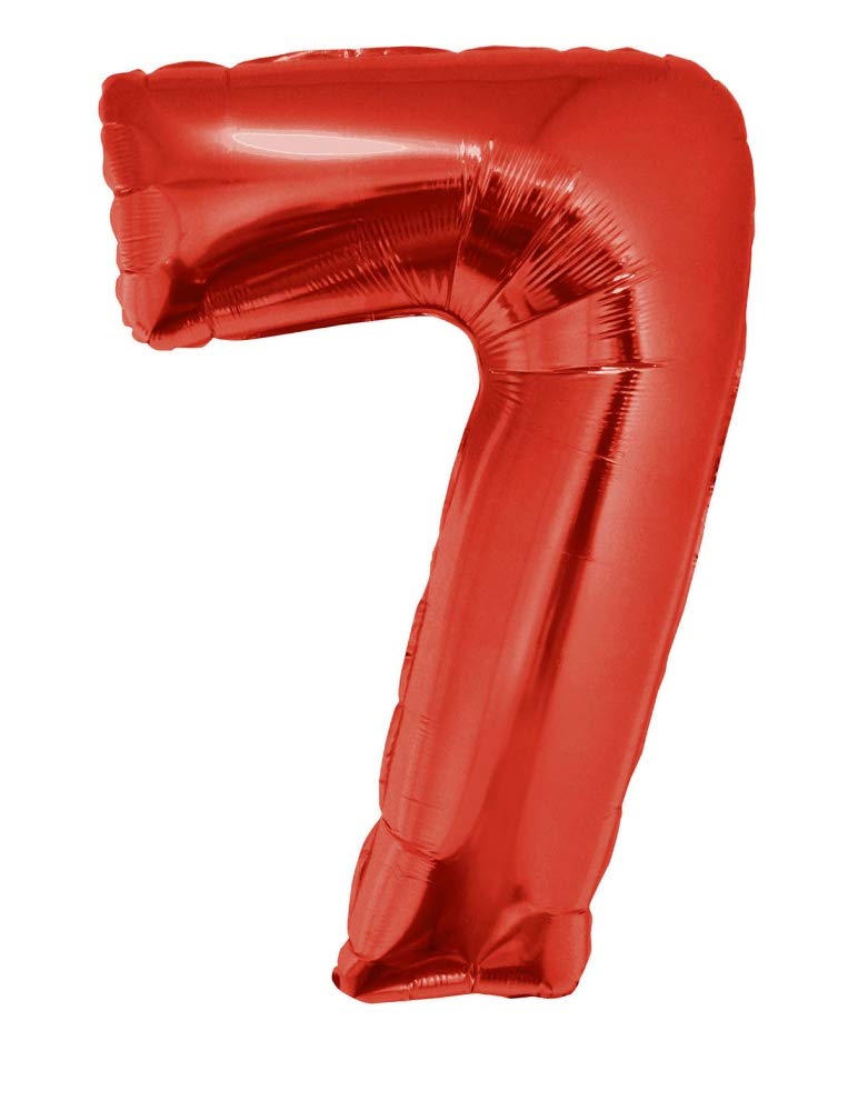 Red Number 7 Foil Balloon