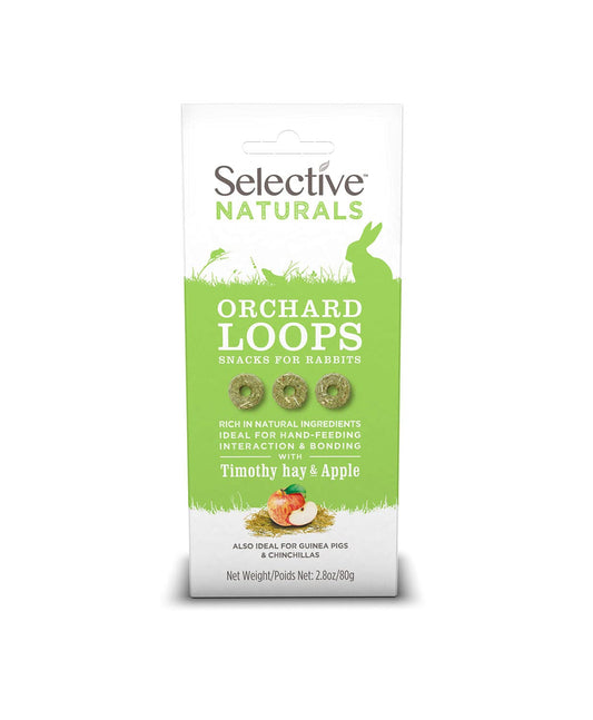 PACK OF 4 - Selective Naturals Orchard Loops With Timothy Hay & Apple 80g