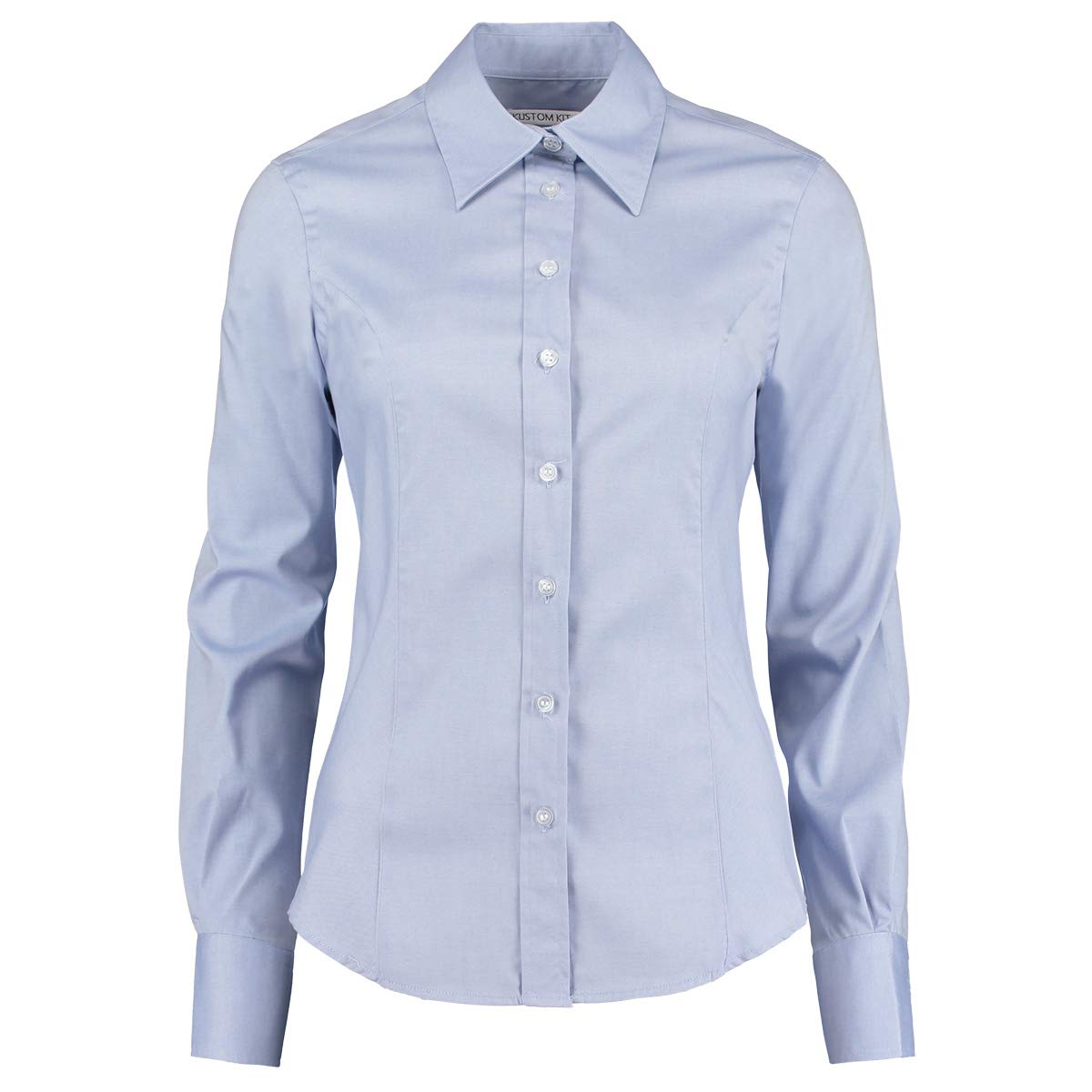 Kustom Kit Ladies L/Sleeve Oxford Shirt - Light Blue - 12