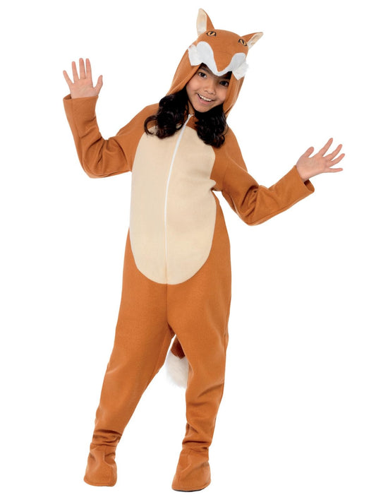 Fox Costume, Orange, with Hooded Jumpsuit & Tail (S)