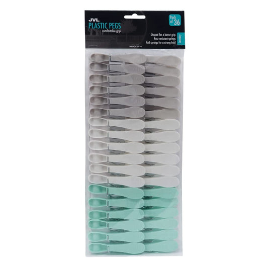 Pegs - 36 Pack Plastic Pegs - Assorted