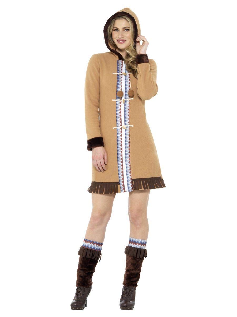 Arctic Lady Costume, Brown, with Long Fleece & Leg Warmers - FEMALE - Bust37-38.5",Waist29-30.5",Hip39.5-41",Leg33.75"