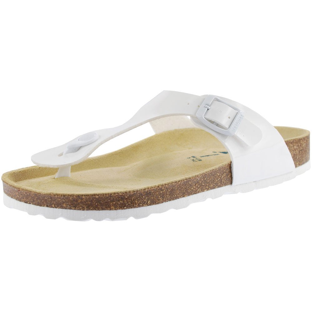 Sanosan Geneve Lacquered White Womens Designer Thong Sandals 6 6