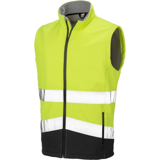 Safeguard Safety Softshell Gilet - Fluorescent Yellow/Black - 3XL