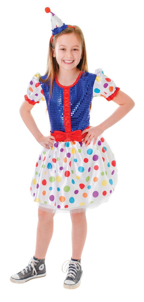 Kids Clown Dress and Headband 122-134cm