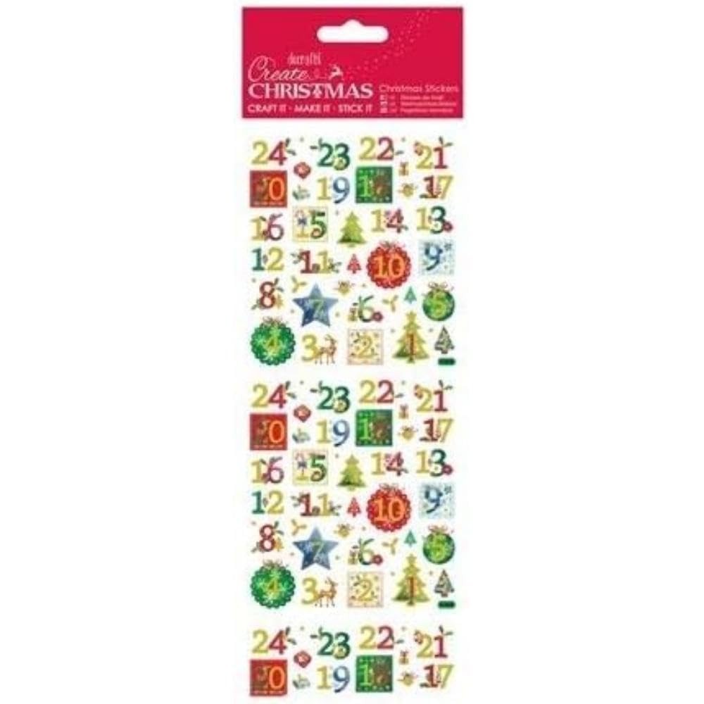 Christmas Stickers - Holly Advent Numbers