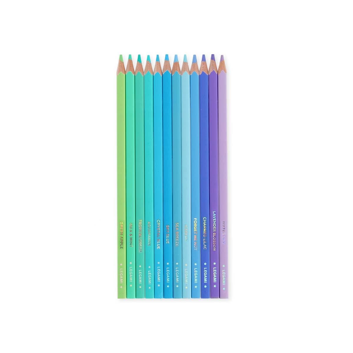 LIVE COLOURFULLY - SET OF 12 COLOURING PENCILS - OCEAN PALETTE