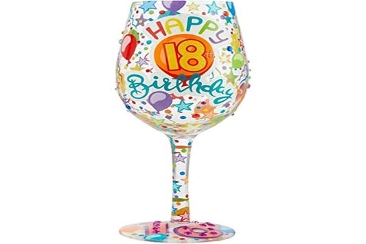 HAPPY 18TH BIRTHDAY WINE GLASS