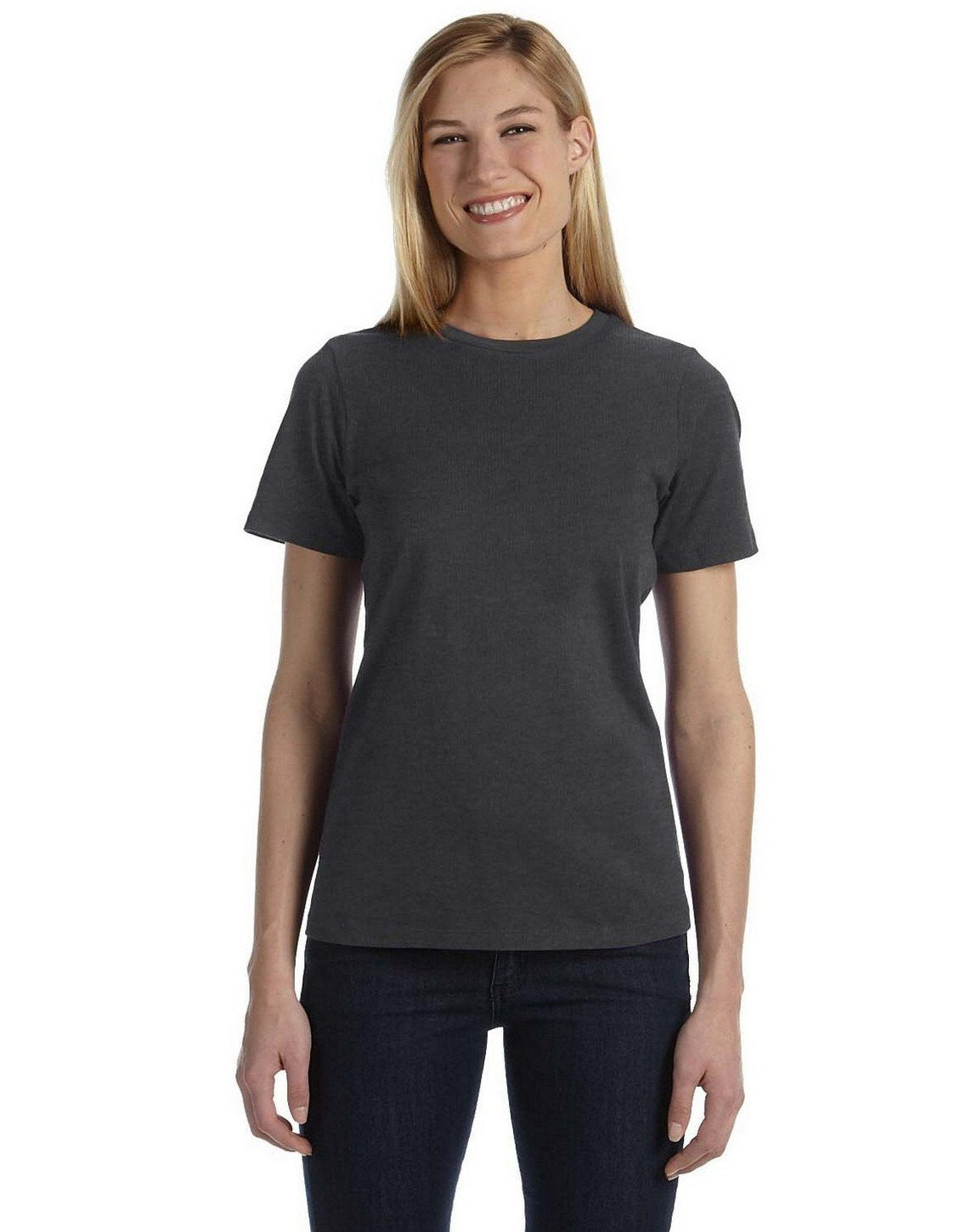 Bella Womens Relaxed Jersey S/S Tee - Dark Grey Heather - 2XL