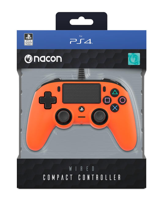 Nacon Wired Compact PlayStation 4 Controller - Orange (PS4)