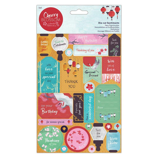 Die-cut Sentiments (34pcs) - Cherry Blossom