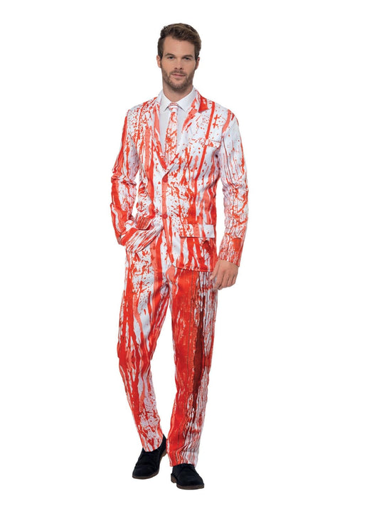 Blood Drip Suit, Red, with Jacket, Trousers & Tie, (XL)