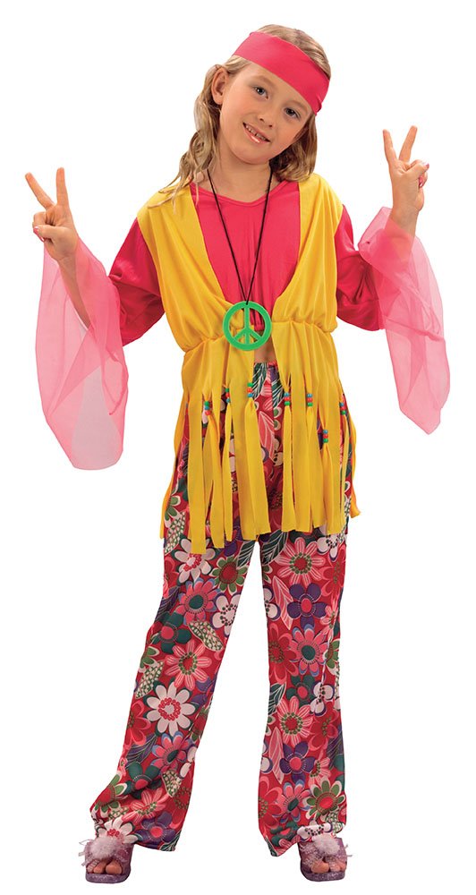 Hippy Girl 110-122cm Girls Childrens Costume