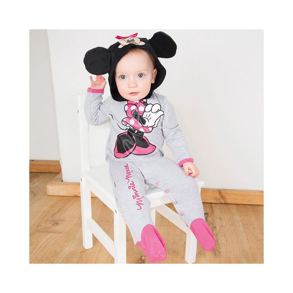 Disney Minnie Mouse Jersey Romper with Hood - Age 6-9 Months