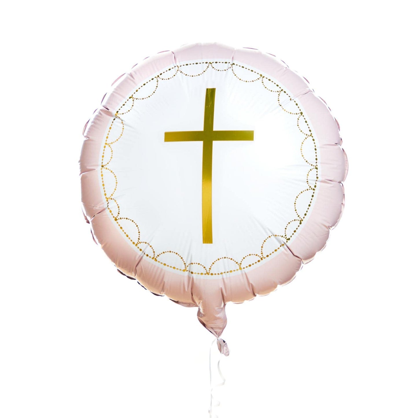 Pink communion foil balloon