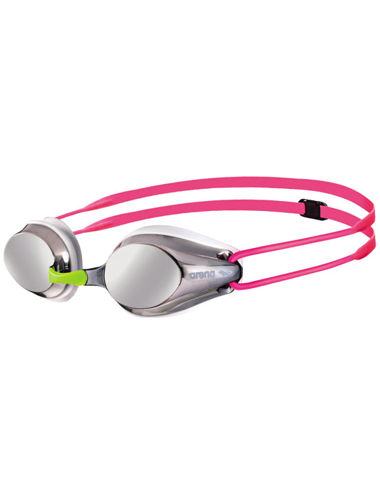 ARENA SWIM GOGGLES TRACKS MIRROR JUNIOR-SILVER/WHITE/FUCHSIA