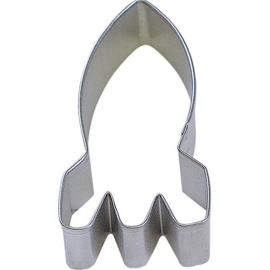 Space Rocket Poly-Resin Coated Cookie Cutter White