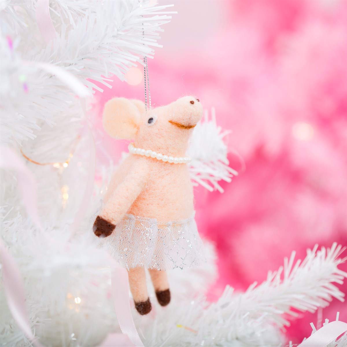 Ballerina Pig Hanging Felt Decoration