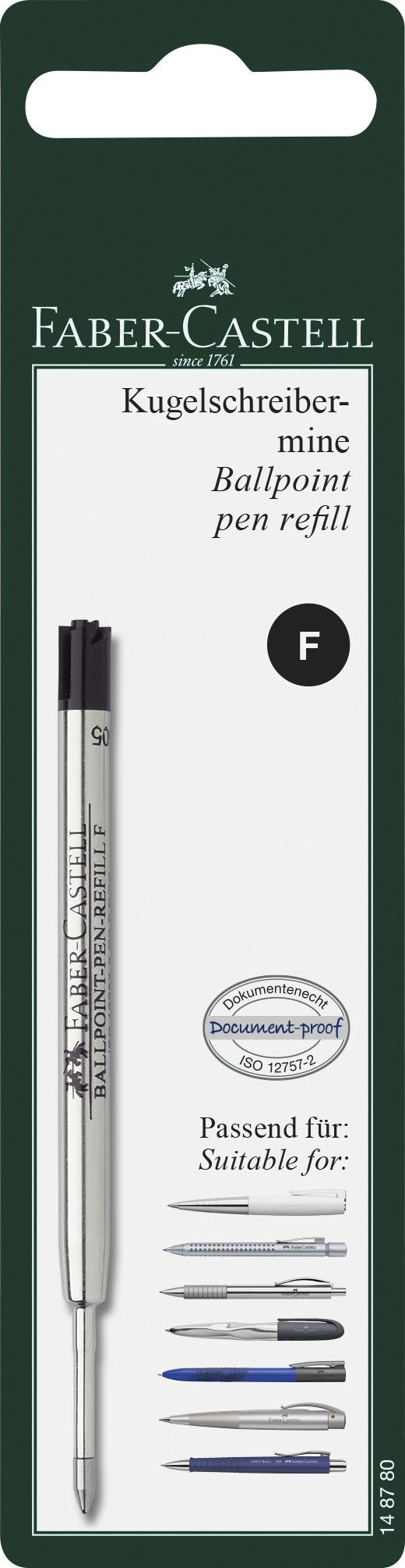 BALL PEN REFILL BLACK F BLISTERCARD