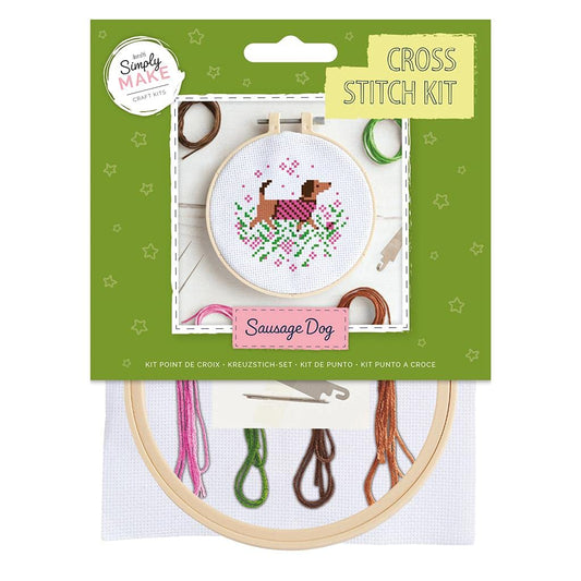 Simply Make Cross Stitch Kit - Sausage Dog