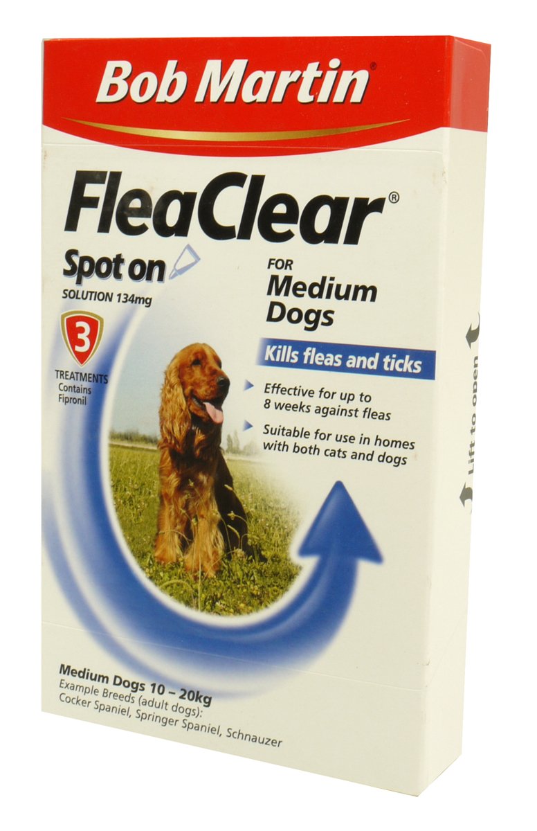 Bob Martin Flea-Clear Spot-On Medium Dog Flea Drops 3 Tube x 1