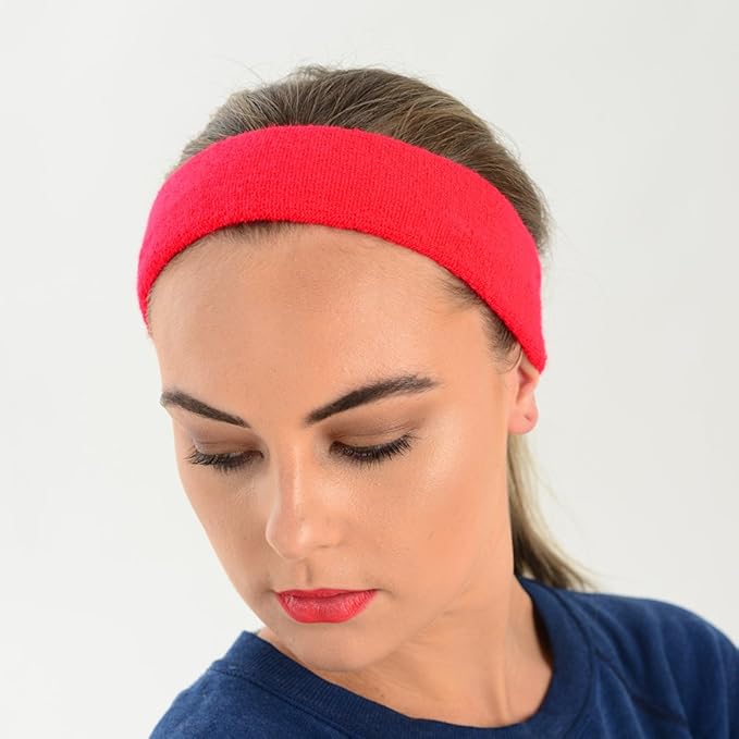 Red Toweling Head Band One Size