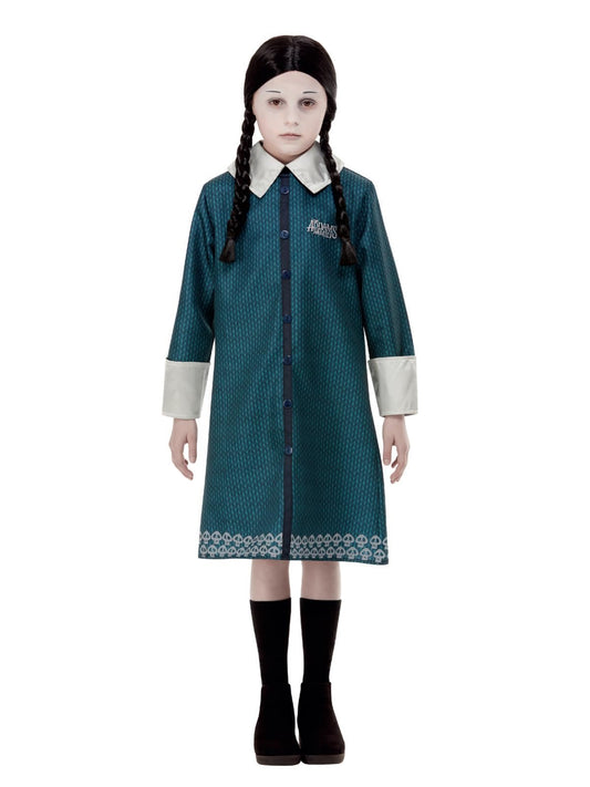 Addams Family Wednesday Costume, Black, Dress & Wig, (M)