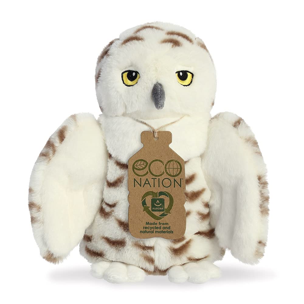 Eco Nation Snowy Owl 8In