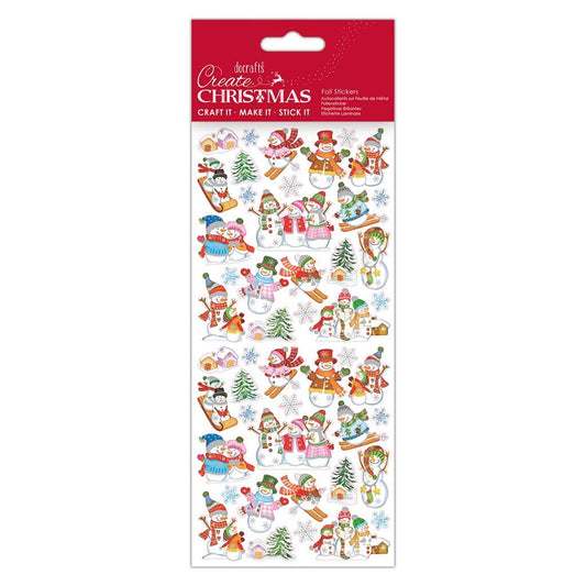 Foil Stickers - Create Christmas - Ski Snowmen