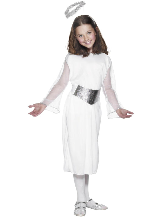 Angel Costume, White, with Dress, Belt & Halo (S)