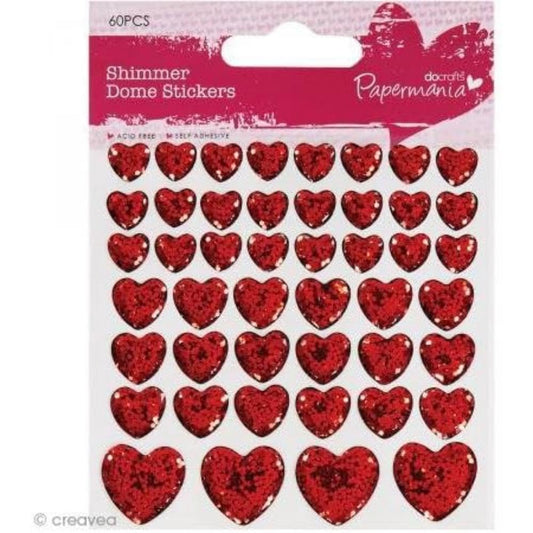 Clip Strip - Shimmer Heart Stickers (46pcs)