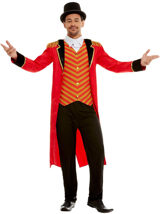 Deluxe Ringmaster Costume, Red, with Jacket, Mock Shirt & Trousers, (XL)