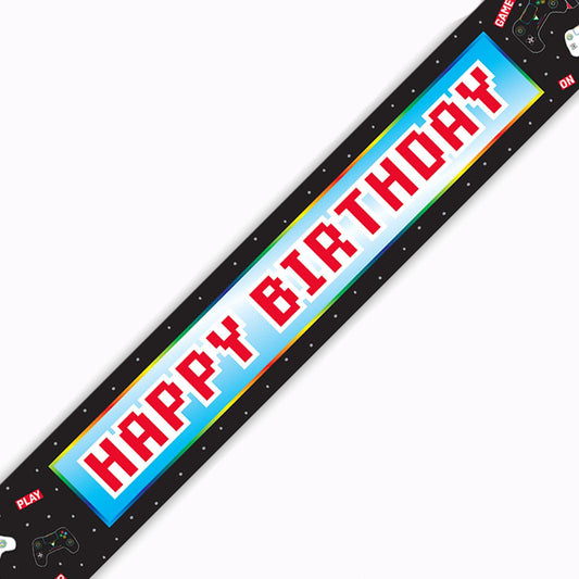 9ft Banner Controller Happy Birthday Holographic