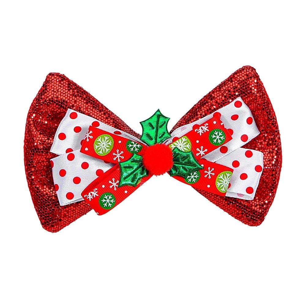 "RED GLITTER CHRISTMAS BOW TIE" -