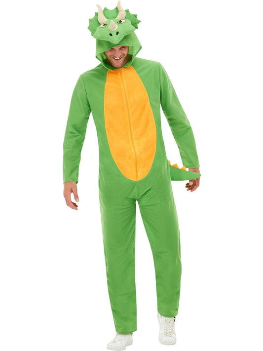 Dinosaur Costume, Green, with Hooded Jumpsuit, (L)